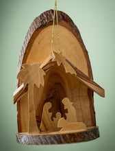 Grotto-Olive Wood-Bark Slice Grotto With Palm (4" to  5")