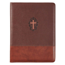 Folder-John 3:16-LuxLeather w/Pen & Pad-Brown