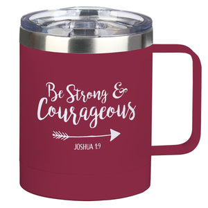 Camp Style Mug-Be Strong & Courageous-Berry (Stainless)