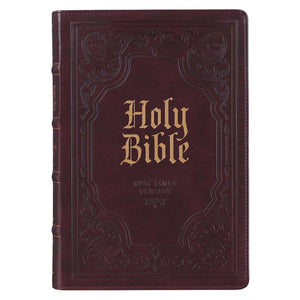 KJV Giant Print Bible (Full-Size)-Dark Brown Faux Leather Indexed