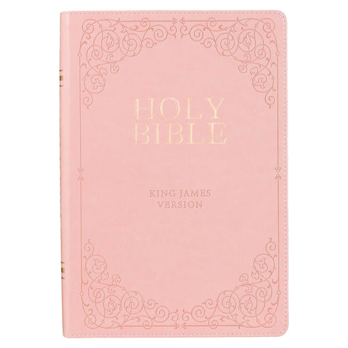 KJV Giant Print Bible (Full-Size)-Pink Faux Leather Indexed