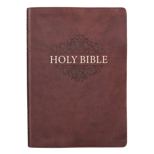 KJV Super Giant Print Bible-Brown Faux Leather Indexed