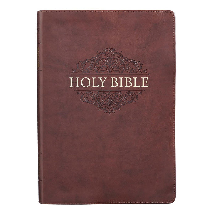 KJV Super Giant Print Bible-Brown Faux Leather Indexed