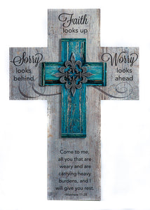 Wall Cross-Faith Looks Up (Matt 11:28) (8 x 12)