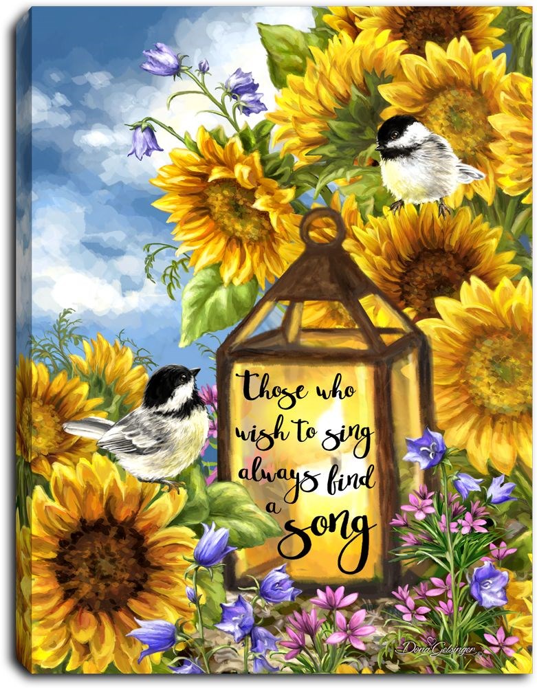 Mini Canvas-Sunflower Friends-LED Tabletop w/Timer (8