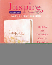 NLT Inspire Catholic Bible/Large Print-Pink Fields w/Rose Gold LeatherLike