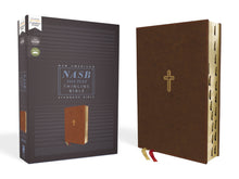 NASB Thinline Bible (Comfort Print)-Brown Leathersoft Indexed