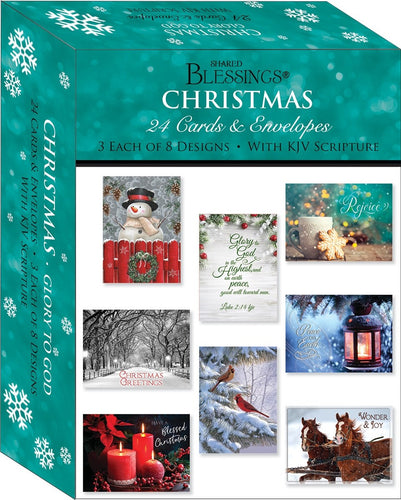 Card-Boxed-Shared Blessings-Christmas-Glory To God/Large Assorted (Box Of 24)