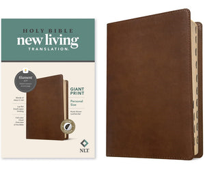 NLT Personal Size Giant Print Bible/Filament Enabled-Rustic Brown LeatherLike Indexed