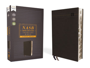 NASB 2020 Thinline Bible/Large Print-Black Leathersoft Indexed