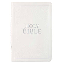 KJV Large Print Thinline Bible-White Faux Leather Indexed