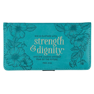 Checkbook/Wallet Strength & Dignity Teal Prov. 31:25