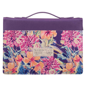 Bible Cover-Trust In The Lord Jeremiah 17:7-Purple- ED