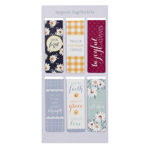 Magnetic Pagemarker Set Daisies (Set Of 6)