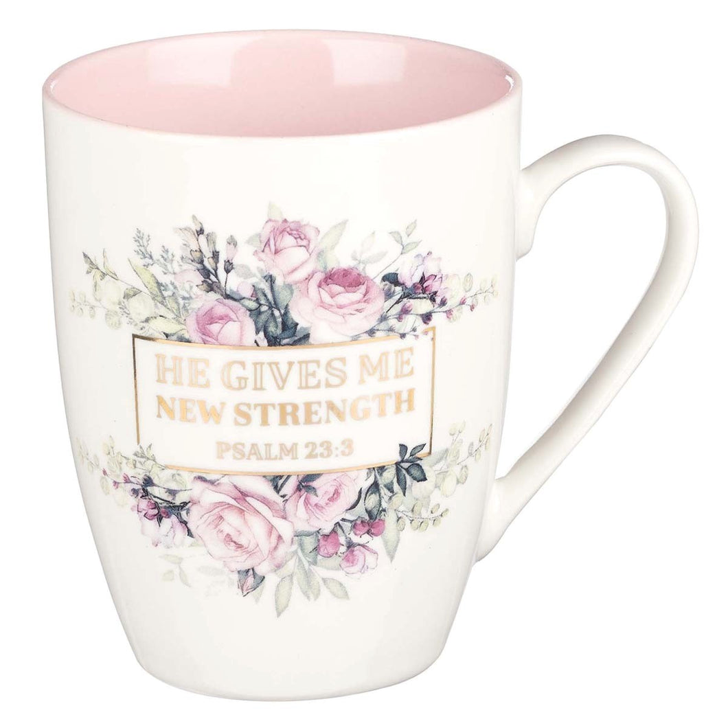 Ceramic Mug New Strength Psalm 23:3