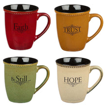 Ceramic Mug Set-Faith Trust Hope Be Still (Set Of 4)