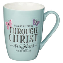 Mug-I Can Do All Things Through Christ (Philippians 4:13)-Blue Butterfly (MUG691)