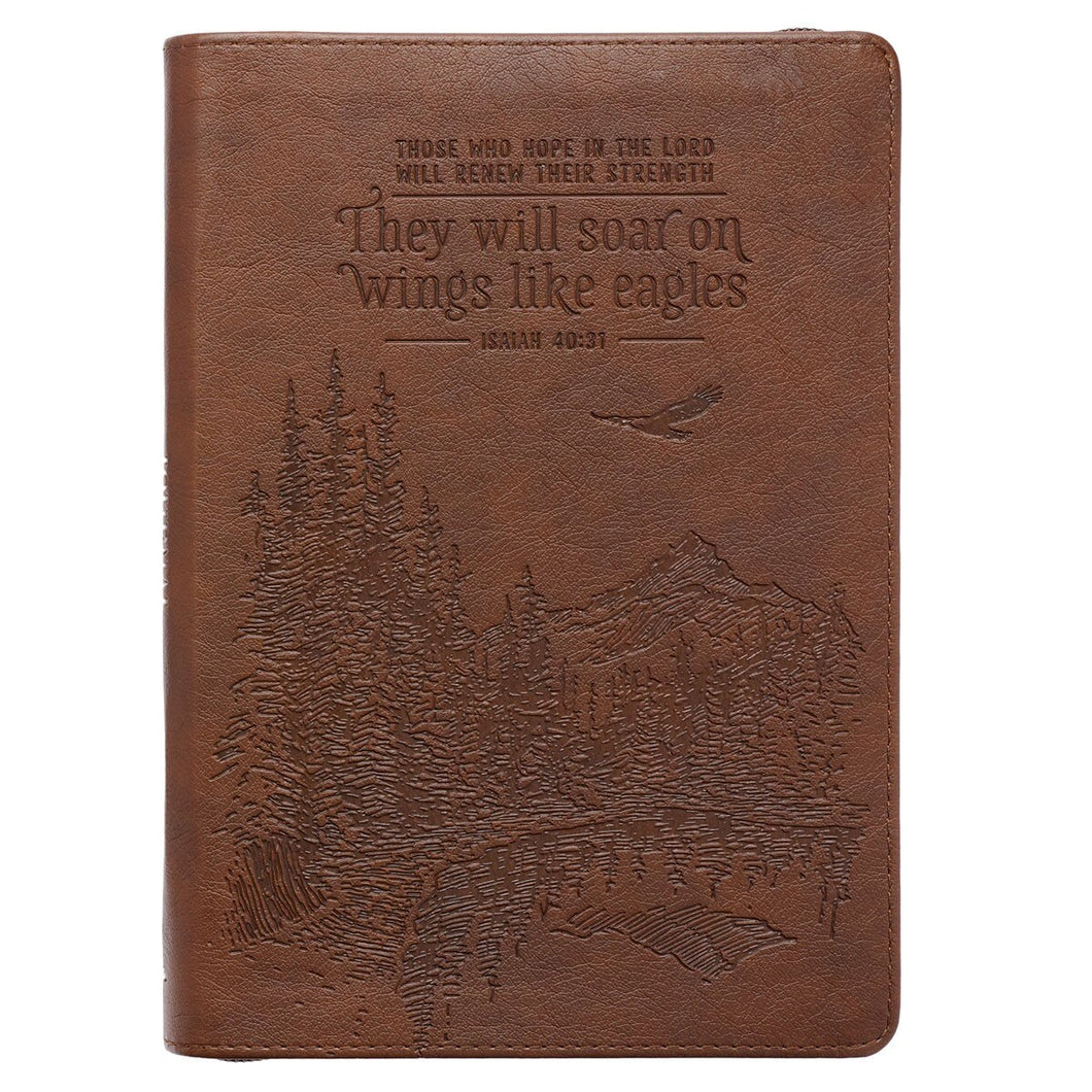 Journal-Classic LuxLeather-They Will Soar On Wings Like Eagles-Brown