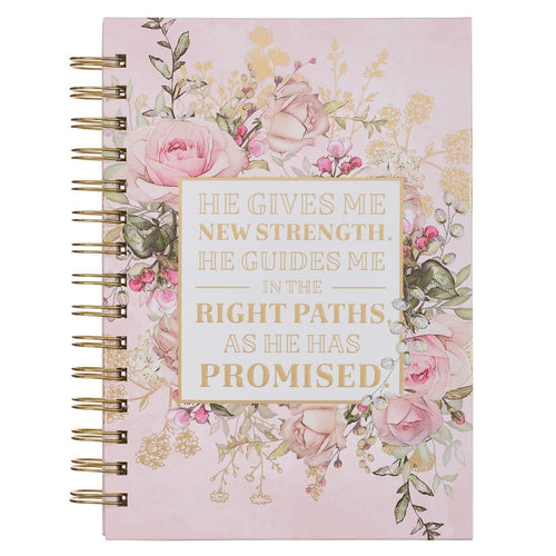 Journal-Wirebound-He Gives Me New Strength-Floral-Large