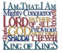 Wall Hanging-Names Of God Laser Cut Out Steel (10 X 11-1/2)  (#21122)