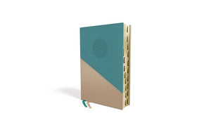 NIV Personal Size Bible/Large Print (Comfort Print)-Teal/Gold Leathersoft Indexed