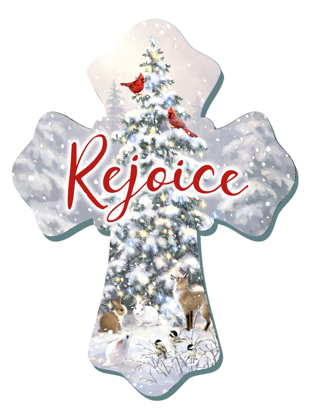Wall Cross-Rejoice w/Glitter (6