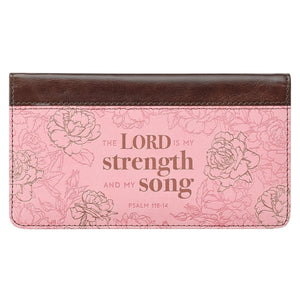 Checkbook/Wallet-The Lord Is My Strength And My Song-Pink/Brown