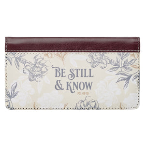 Checkbook/Wallet-Be Still & Know-Tan/Floral