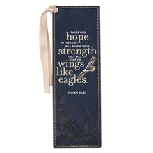 Bookmark-Pagemarker-Soar On Wings Like Eagles-Luxleather-Blue
