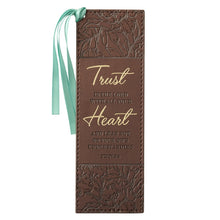 Bookmark-Pagemarker-Trust In The Lord With All Your Heart-Luxleather-Brown