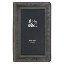 KJV Giant Print Bible-Gray/Black Faux Leather
