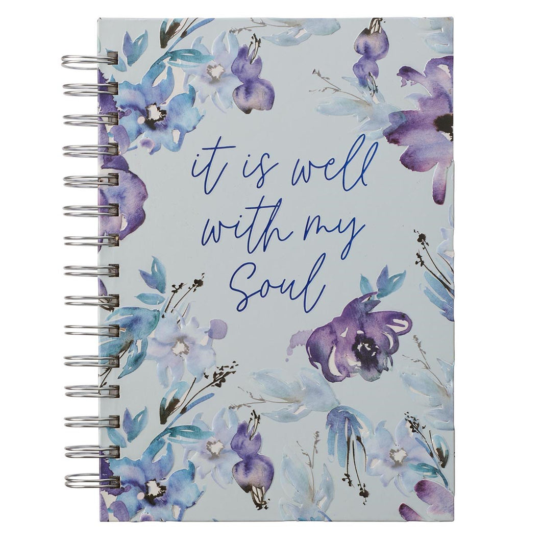 Journal-Wirebound-It Is Well-Purple Posies-Large