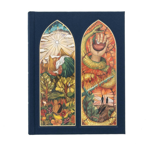 CSB Notetaking Bible  Stained Glass Edition-Sapphire Cloth-Over-Board