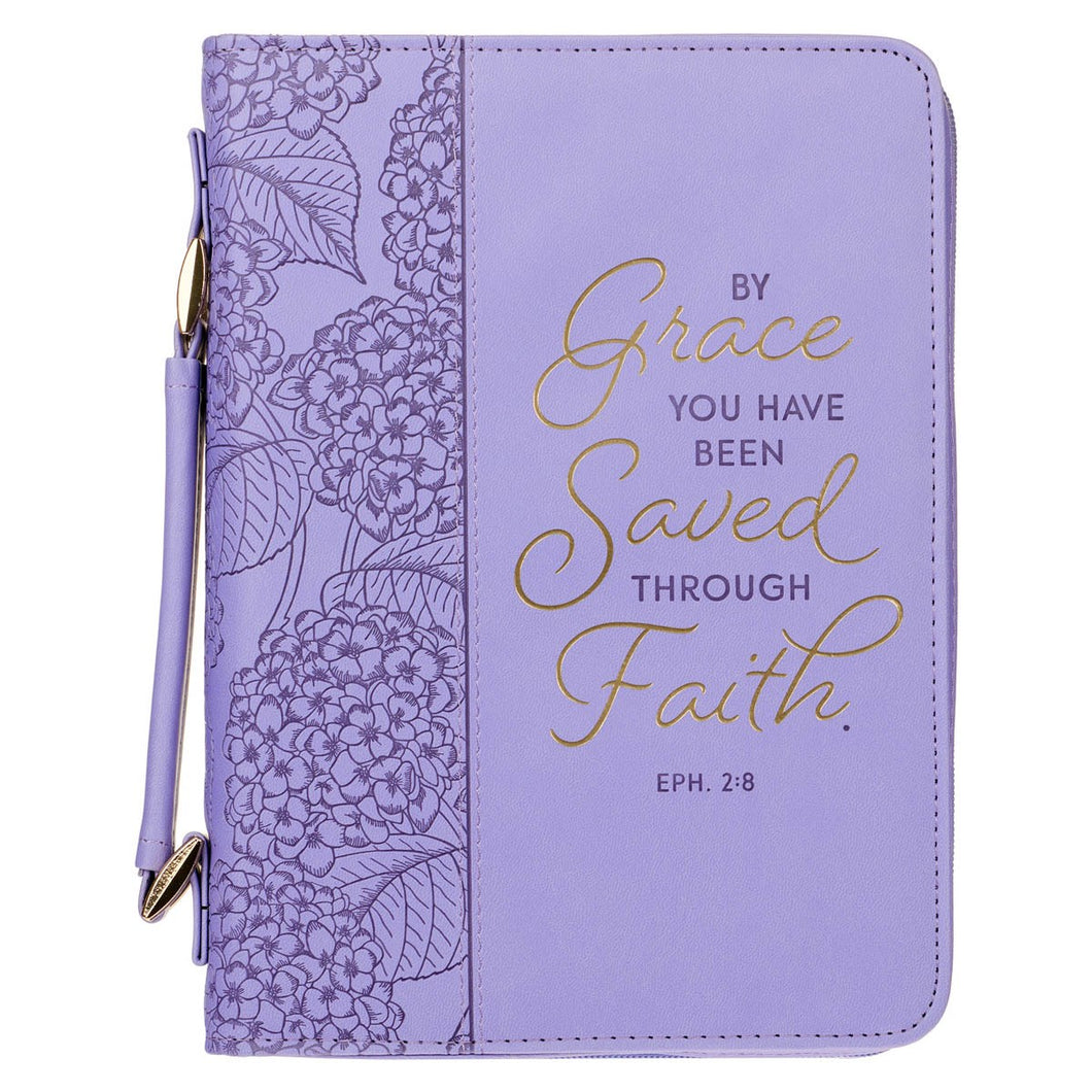 Bible Cover-By Grace You'Ve Been Saved Ephesians 2:8-LRG
