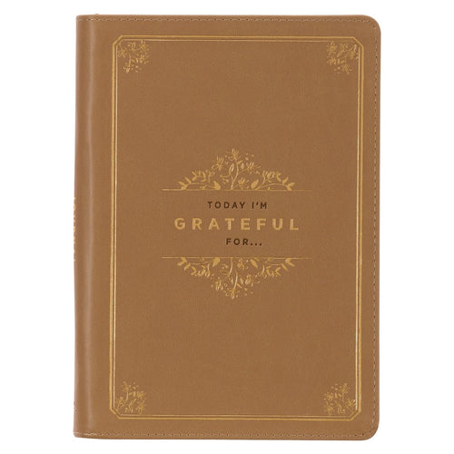 Journal w/Zip Faux Leather-Grateful