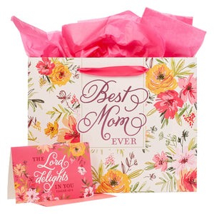 Gift Bag with Card-Large Landscape-Best Mom Ever
