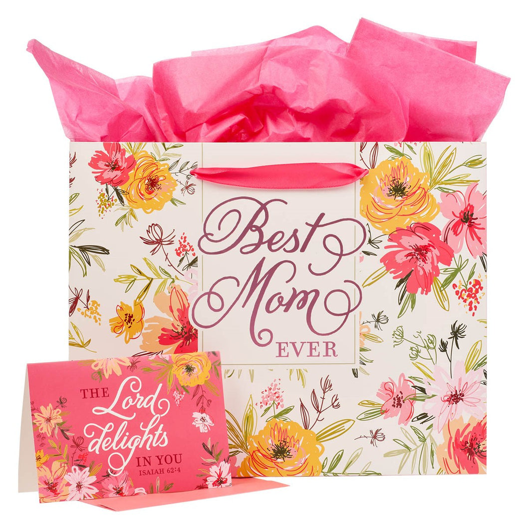 Gift Bag with Card-Large Landscape-Best Mom Ever