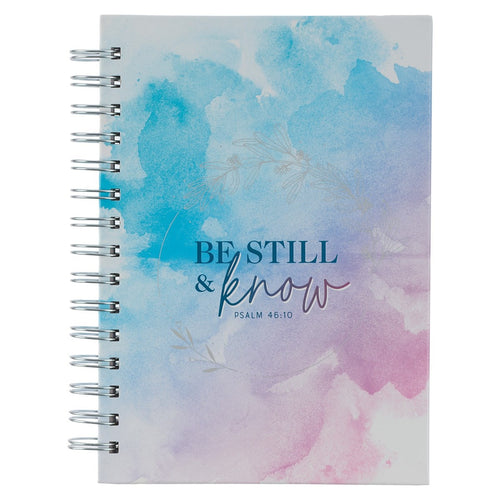 Journal Wirebound LG Be Still Watercolor Ps. 46:10