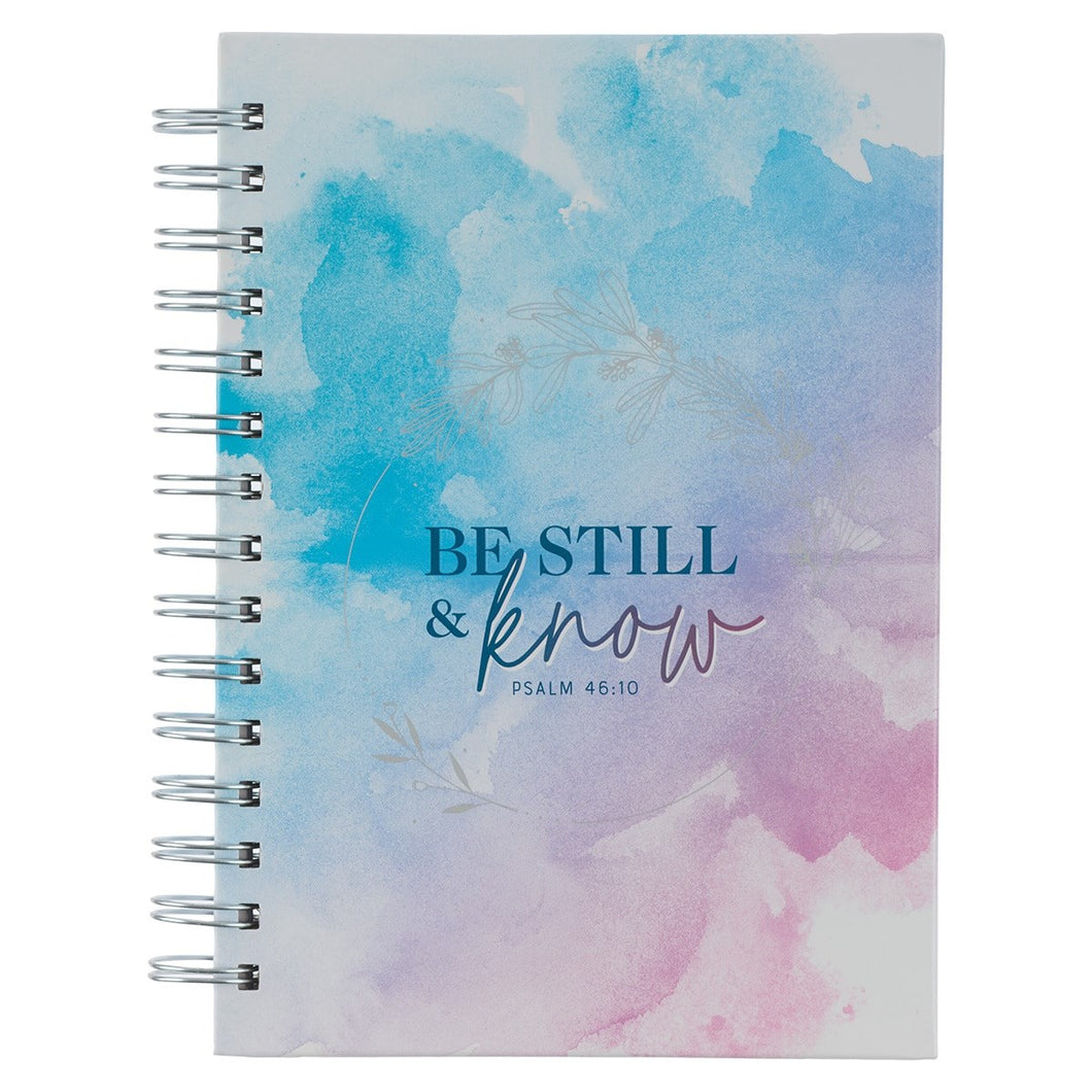 Journal Wirebound LG Be Still Watercolor Ps. 46:10