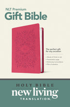 NLT Premium Gift Bible-Verry Berry Pink Vines LeatherLike
