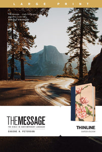 The Message Thinline Bible/Large Print-Garden Bloom LeatherLike