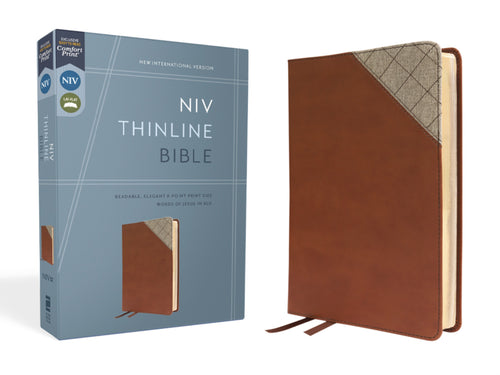 NIV Thinline Bible (Comfort Print)-Brown Leathersoft