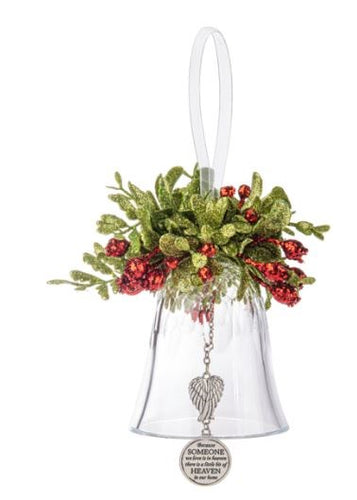 Ornament-Angel Wings Bell (Because Someone We Love/Heaven In Our Home) (5