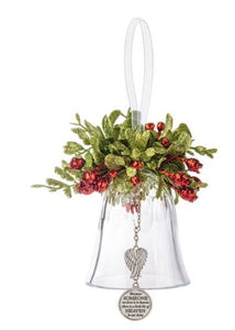 Ornament-Angel Wings Bell (Because Someone We Love/Heaven In Our Home) (5") (Pack Of 2)