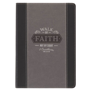 Journal-Classic Two-Tone-Walk By Faith Not By Sight 2 Corinthians 5:7
