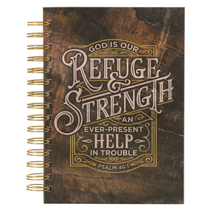 Journal-Wirebound-God Is Our Refuge and Strength Psalm 46:1-Brown