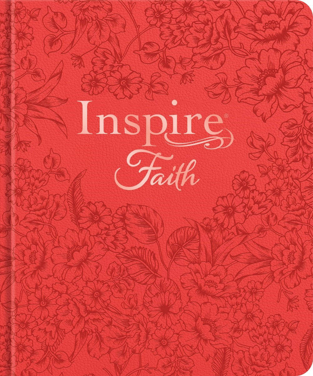 NLT Inspire Faith Bible  Filament Enabled Edition-Coral Blooms Hardcover LeatherLike