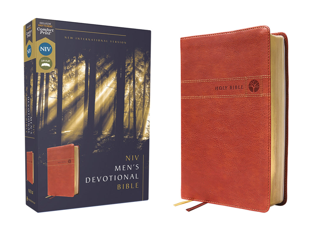 NIV Men's Devotional Bible (Comfort Print)-Brown Leathersoft