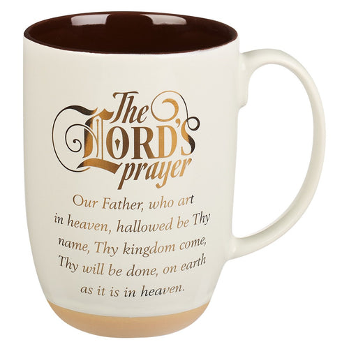 Mug-The Lord's Prayer (Matthew 6:9-13)-White/Brown (15 Oz) (MUG951)