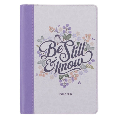 Journal-Classic w/Zip Two-Tone-Be Still and Know Psalm 46:10